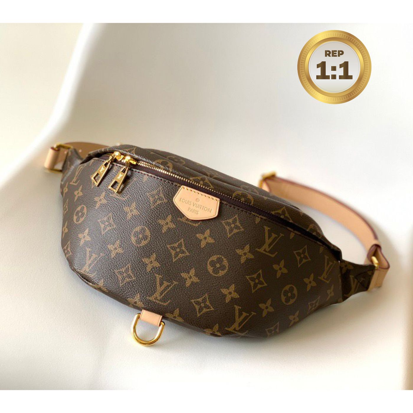 [REP 1:1] Louis Vuitton Bumbag Monogram Canvas Brown For Women 14.5in/37cm